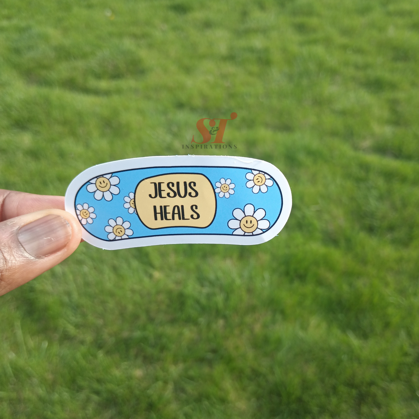 Blue Jesus Heals Stickers