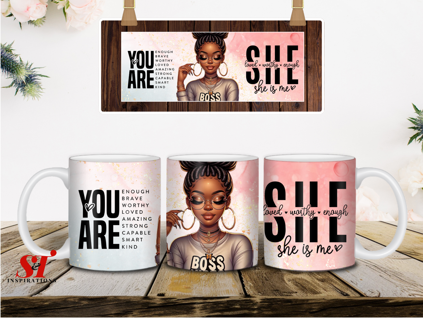 "You Are Enough Mug – Empowering Affirmation Coffee Cup" Product Description: