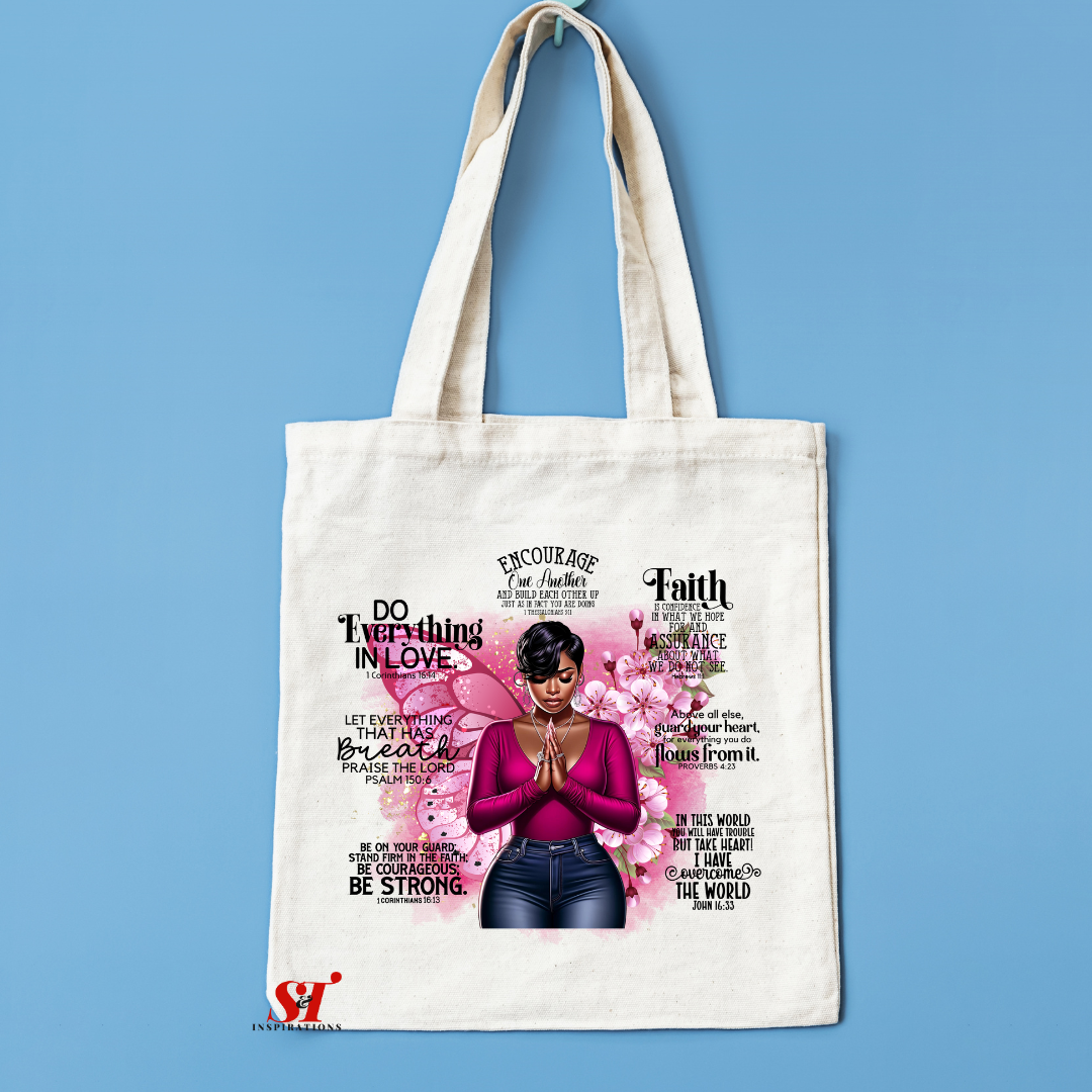 "Faith-Inspired Reusable Tote Bag: Durable, Stylish, and Uplifting"