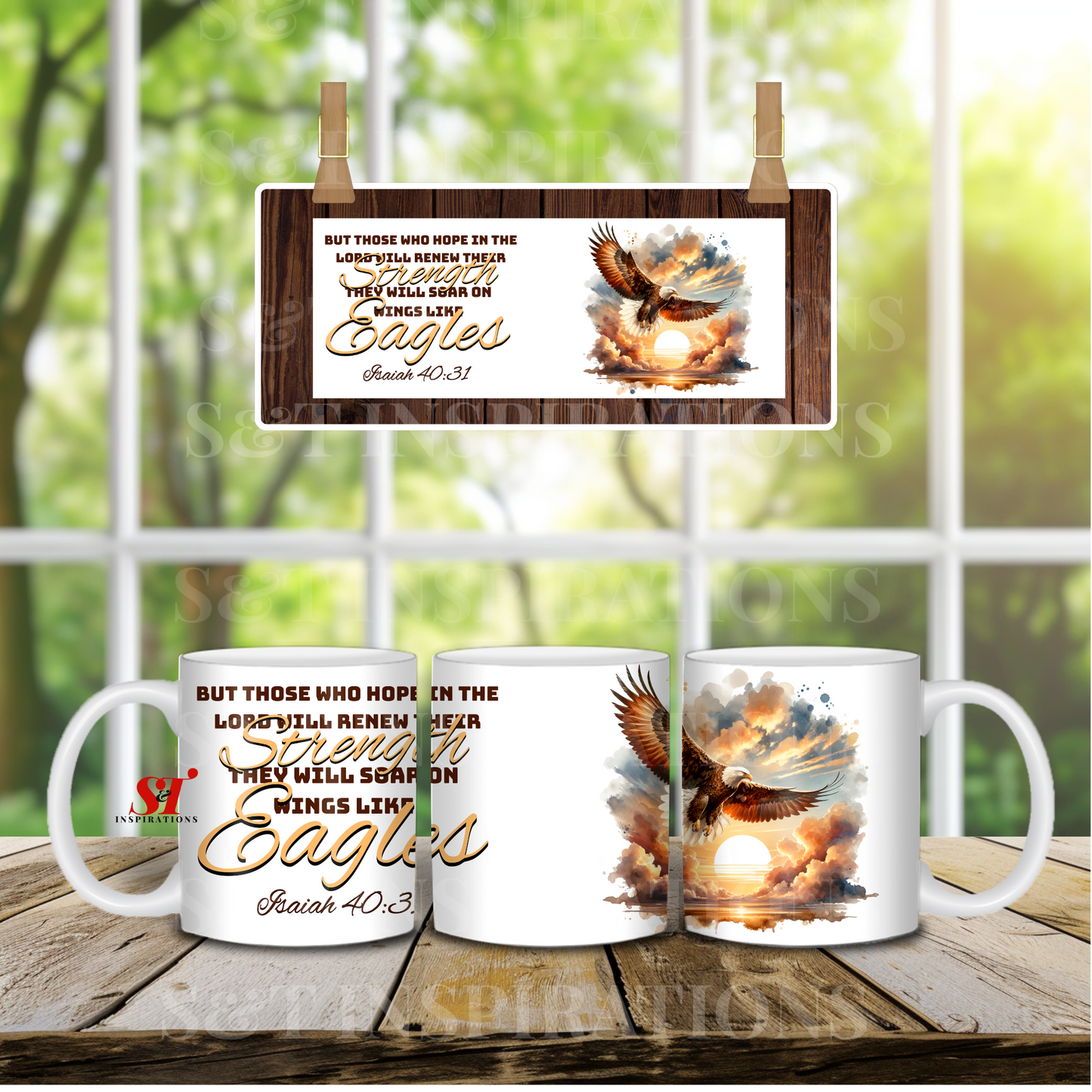 Wings Like Eagles Mug – Isaiah 40:31 Scripture Christian Coffee Cup