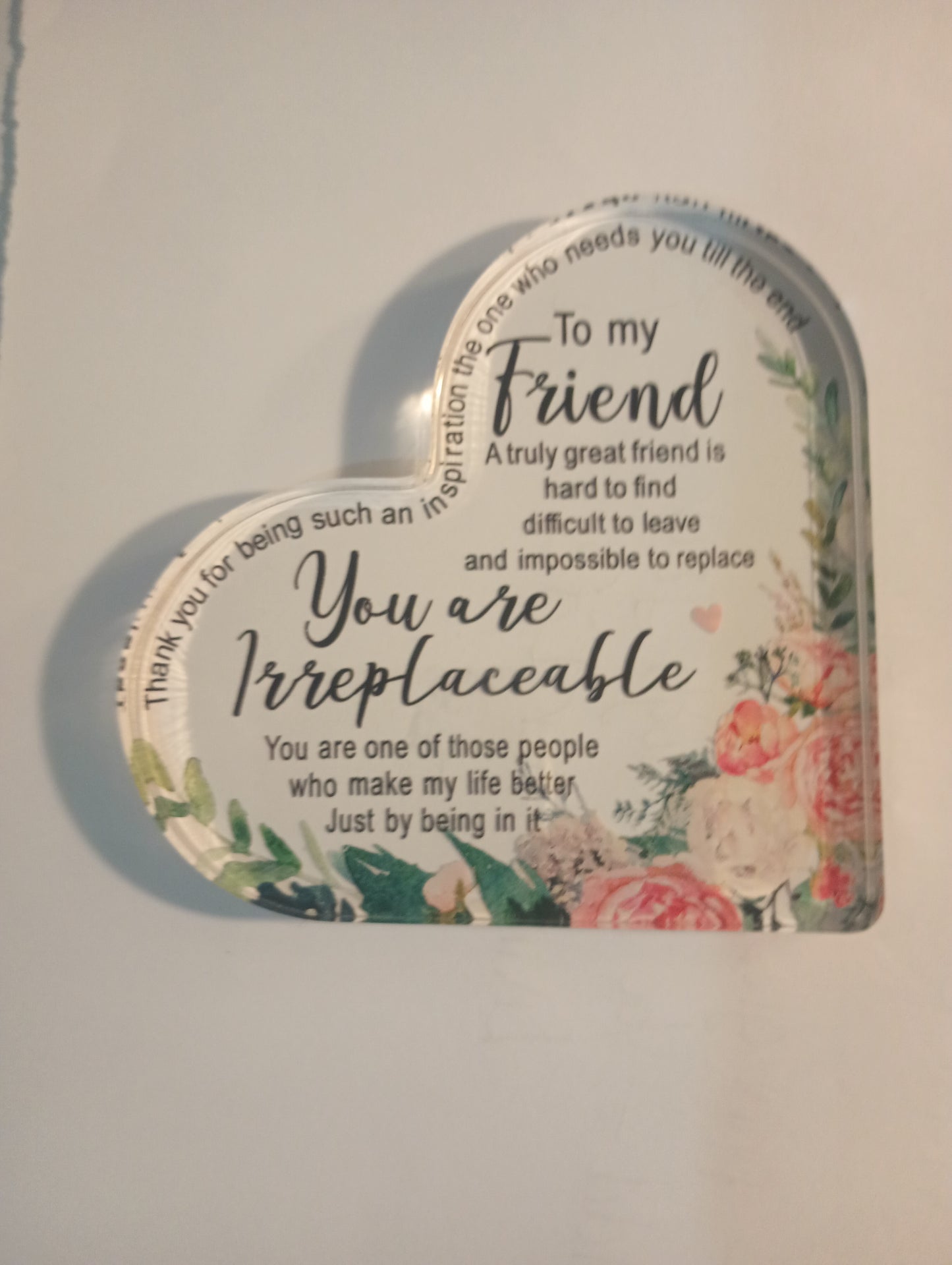 Inspirational Heart-Shaped Acrylic Desk Decor | Faith, Encouragement & Friendship Gifts
