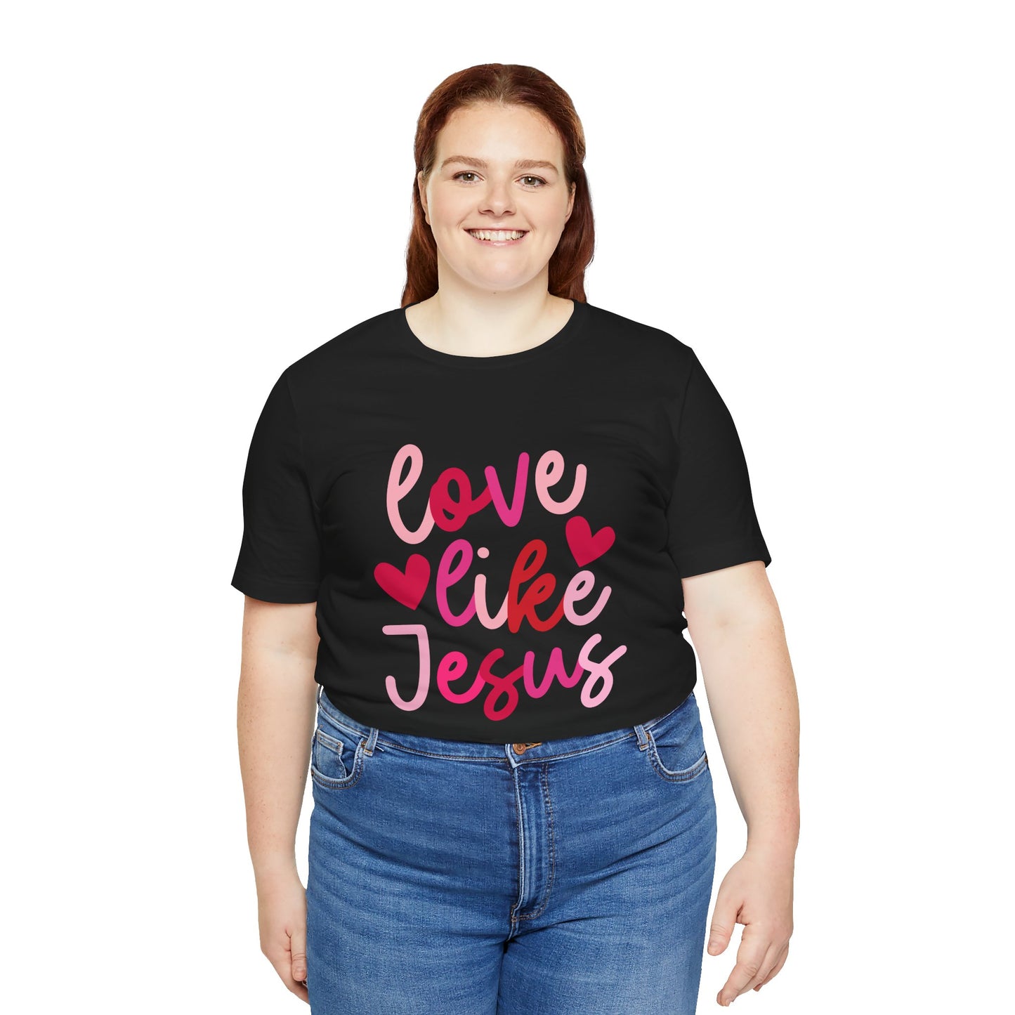 Love Like Jesus T-Shirt - Christian Apparel, Faith-Based Shirt, Inspirational Tee for Women, Retro Love like Jesus Coquette,  Valentine Gift