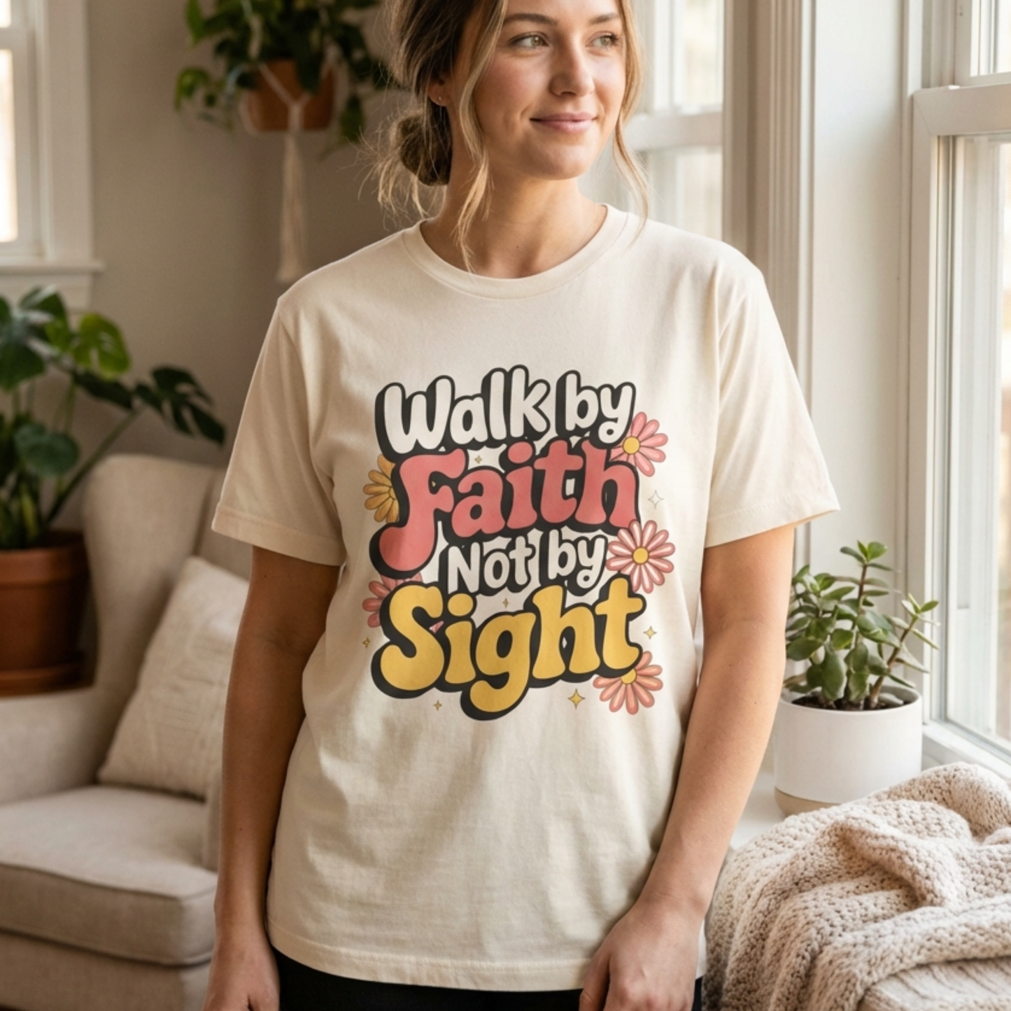 Christian Encouragement Shirt Walk by Faith Not by Sight Bella Canvas Faith T Shirt for Women Bible Verse Gift for Her