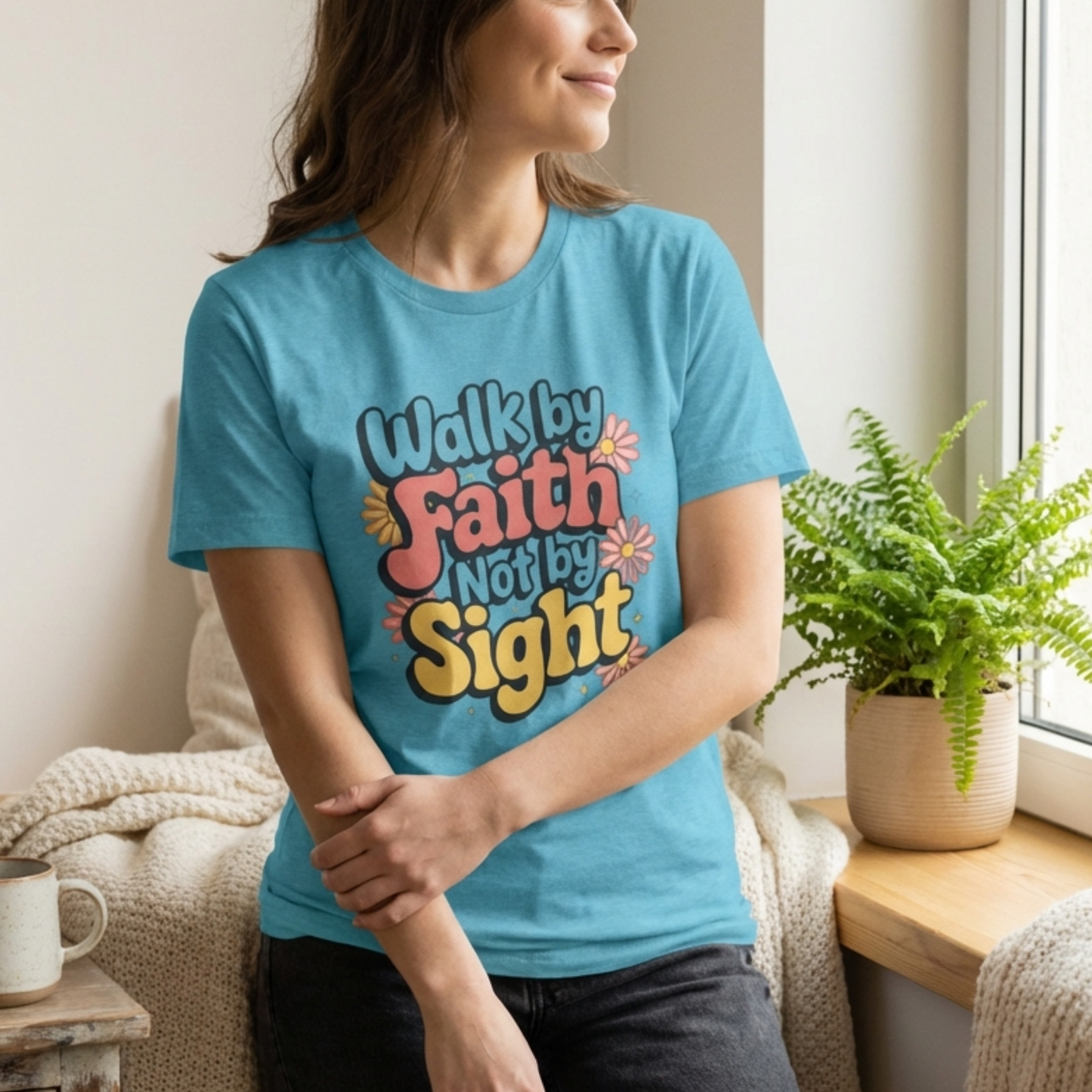 Christian Encouragement Shirt Walk by Faith Not by Sight Bella Canvas Faith T Shirt for Women Bible Verse Gift for Her