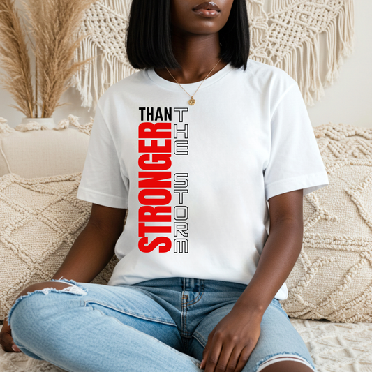 Stronger Than the Storm Christian Shirt | Faith T-Shirt for Women | Inspirational Bible Verse Tee | Christian Gift | God Got Me Tee
