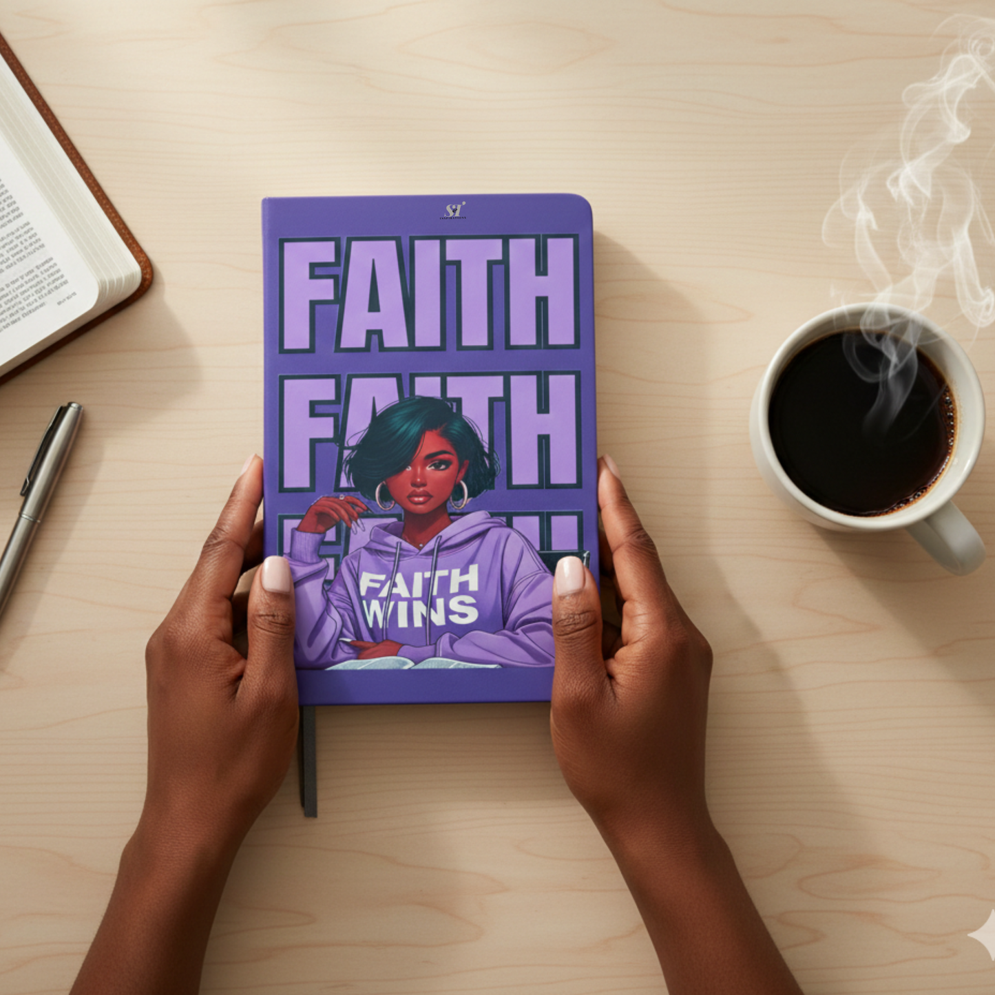 Faith Journal for Women – Lined Prayer Notebook with Elastic Closure & Pen Holder | Christian Gift for Moms, Daughters & Overthinkers