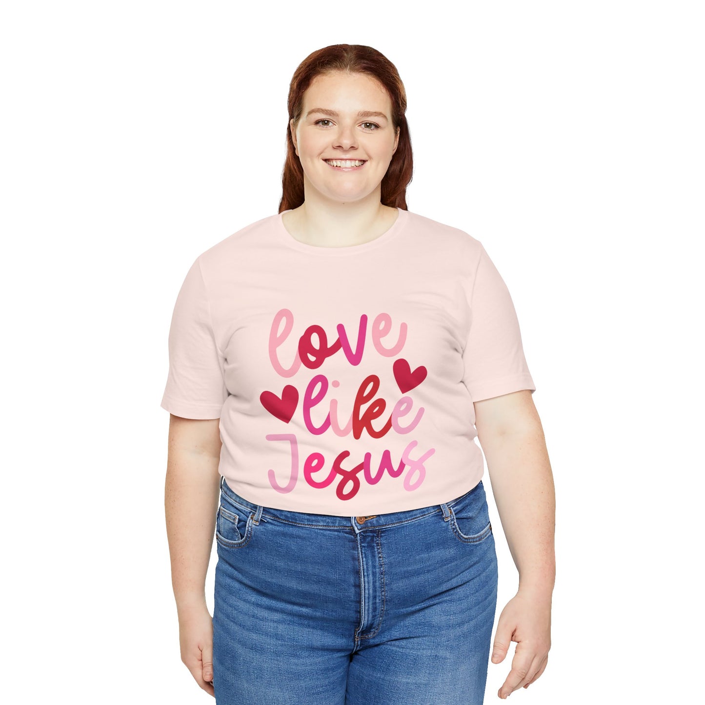 Love Like Jesus T-Shirt - Christian Apparel, Faith-Based Shirt, Inspirational Tee for Women, Retro Love like Jesus Coquette,  Valentine Gift