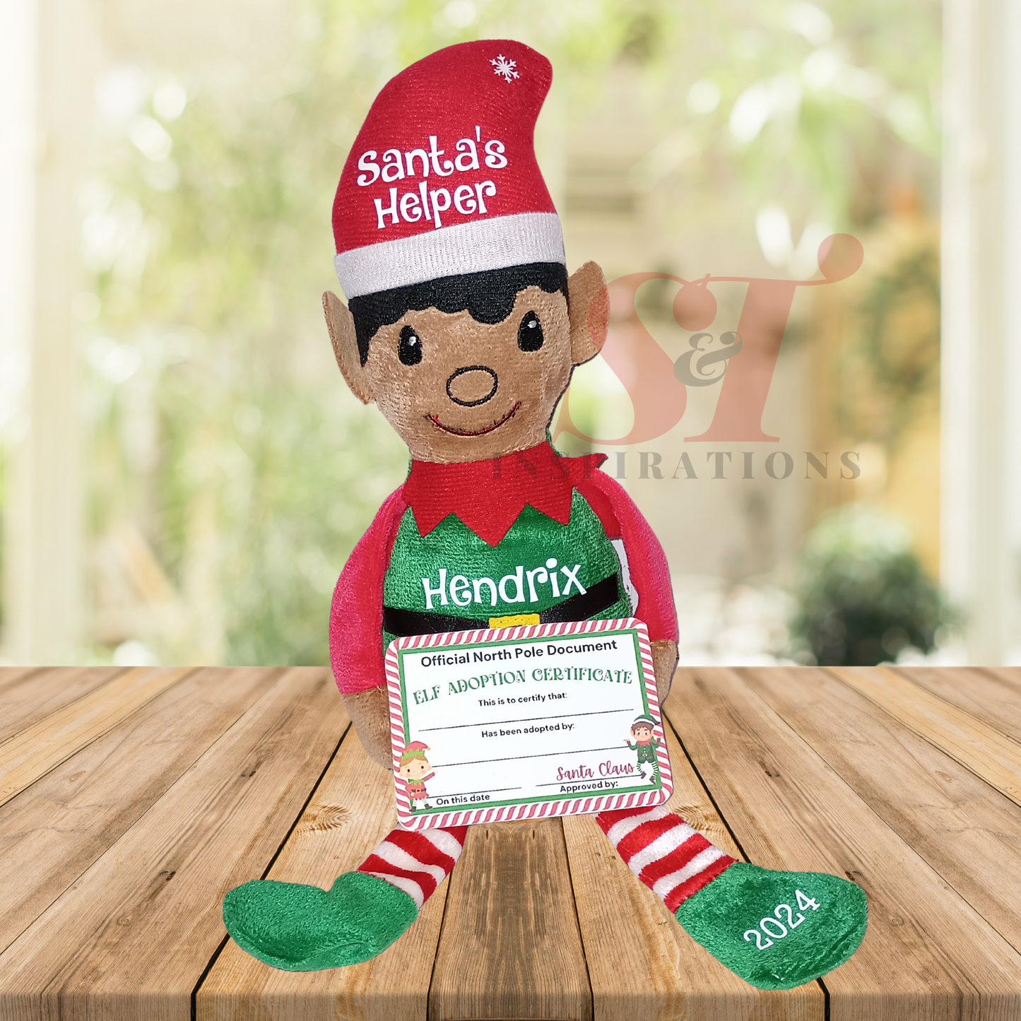 14.5" Plush Santa's Helper Elf Dolls with Adoption Certificate - Personalized