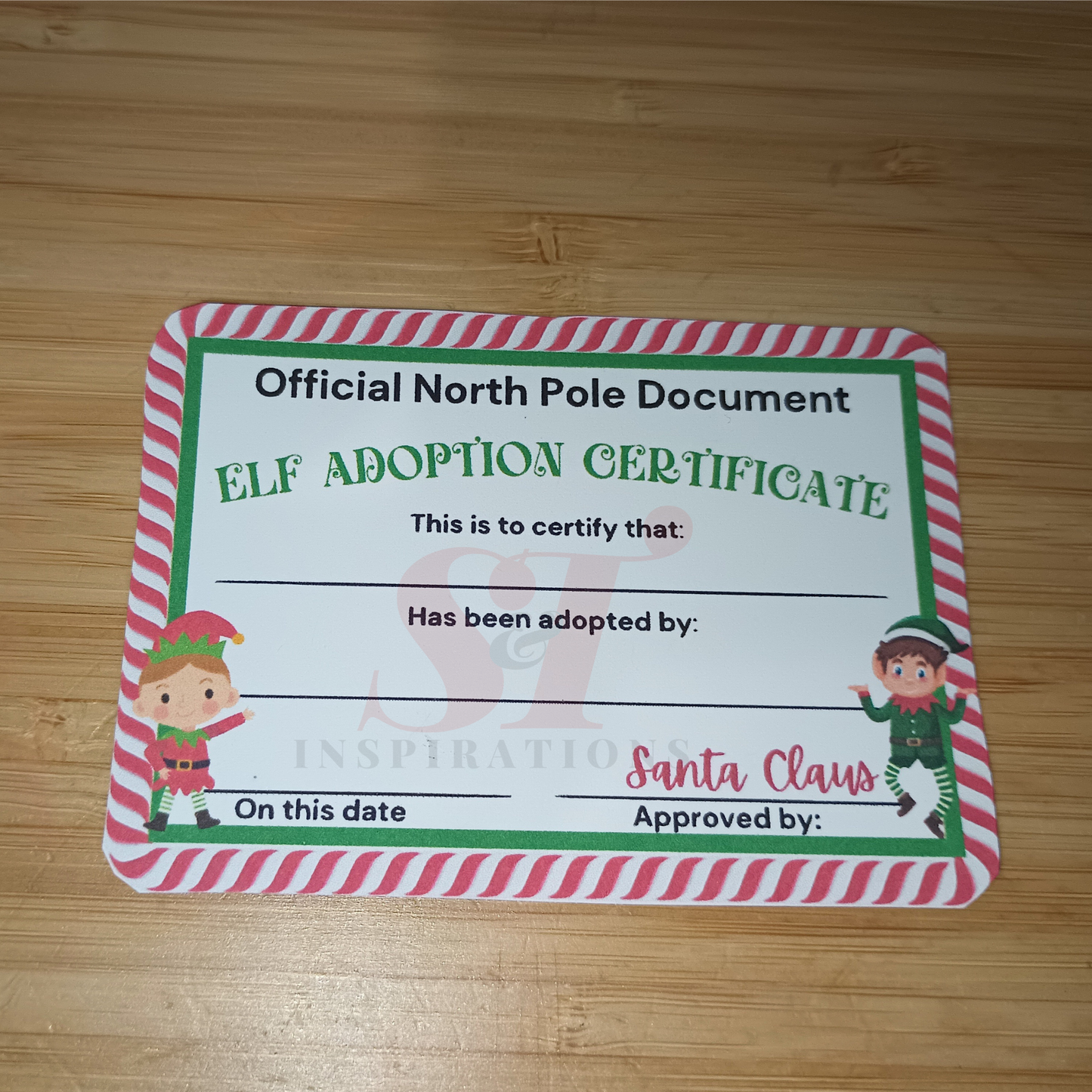 14.5" Plush Santa's Helper Elf Dolls with Adoption Certificate - Personalized