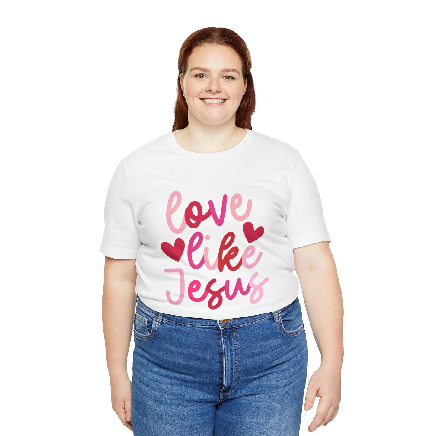 Love Like Jesus T-Shirt - Christian Apparel, Faith-Based Shirt, Inspirational Tee for Women, Retro Love like Jesus Coquette,  Valentine Gift