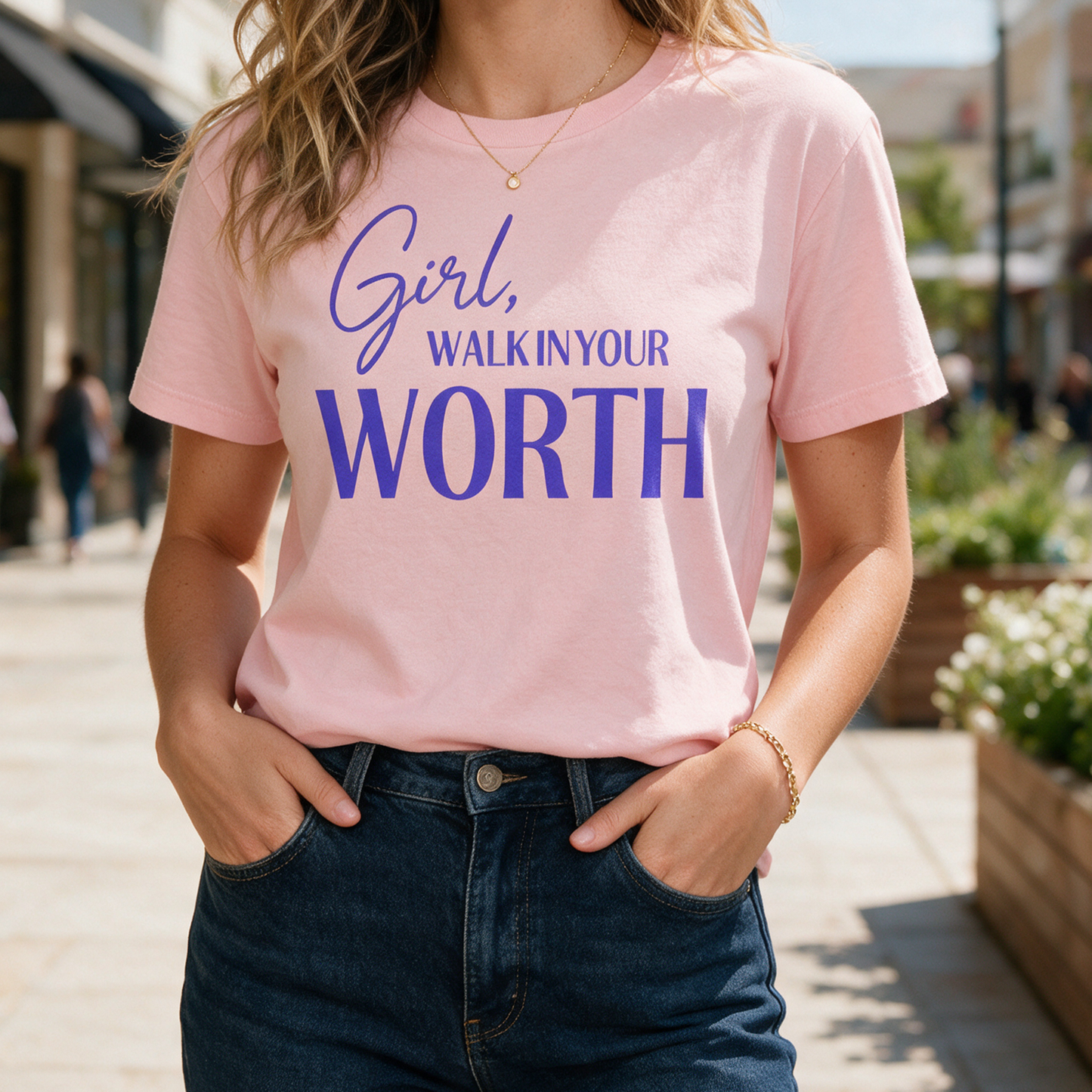 Girl Walk in Your Worth Shirt, Inspirational T-Shirt for Women, Empowerment Tee, Motivational Gift for Her