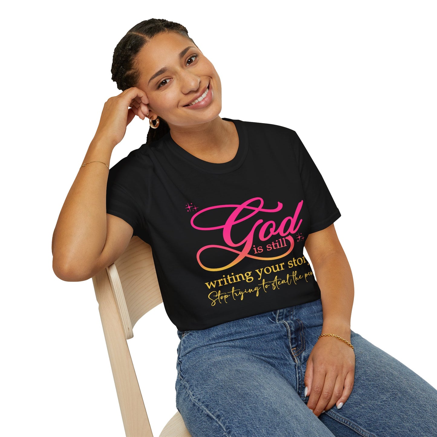 "God is Still Writing Your Story" Inspirational T-Shirt Softstyle T-Shirt