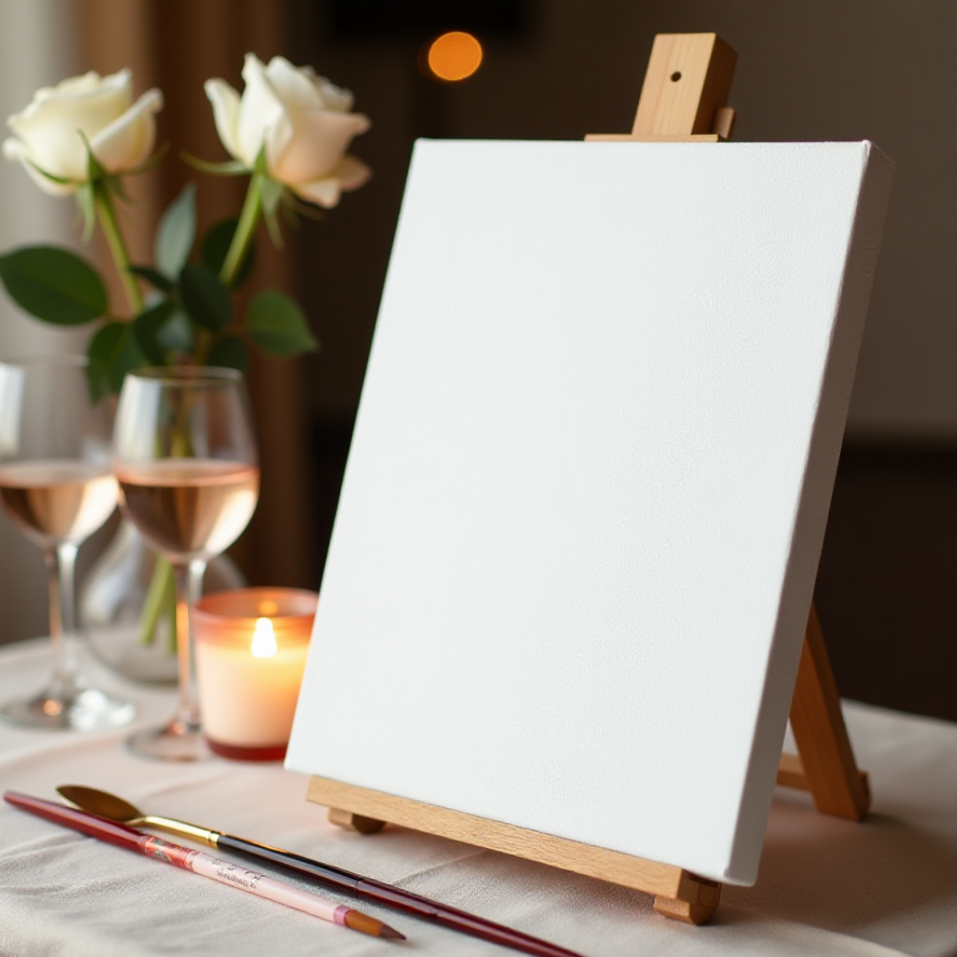 Unshakeable Her: Love Bouquet Canvas Paint Kit – Floral Vase Line Art, DIY Christian Painting, Inspiring Wall Décor