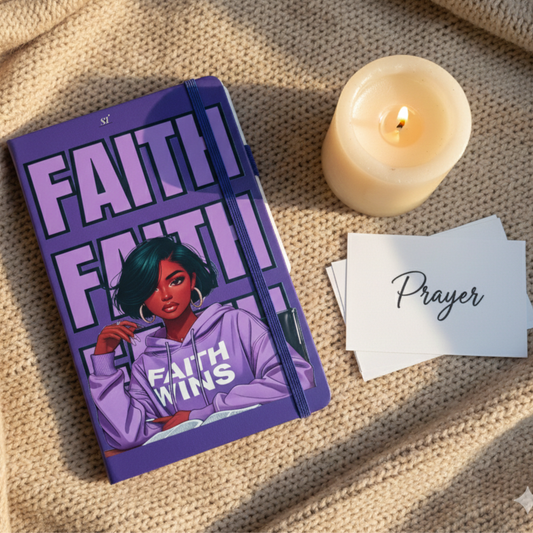 Faith Journal for Women – Lined Prayer Notebook with Elastic Closure & Pen Holder | Christian Gift for Moms, Daughters & Overthinkers