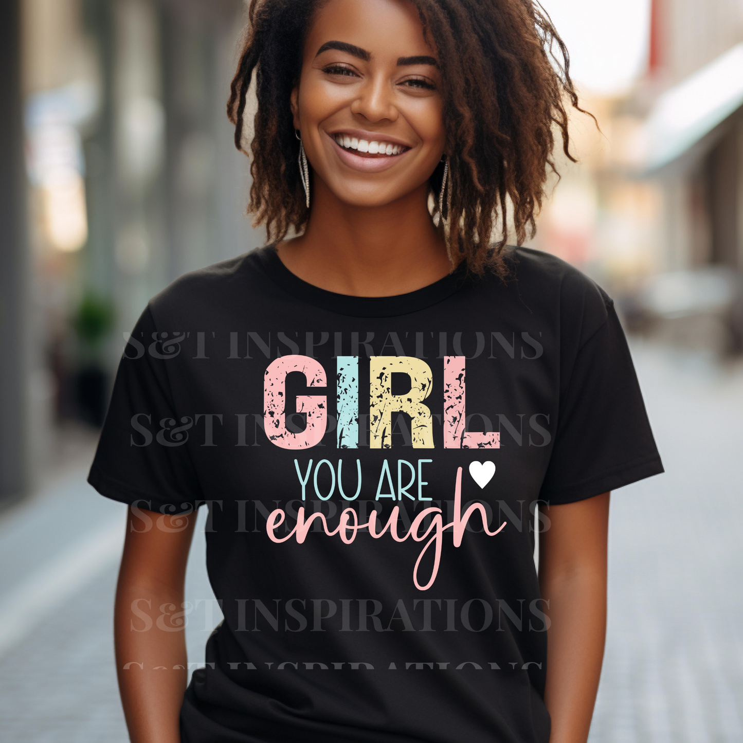 Girl You Are Enough Shirt | Christian Affirmation Tee for Women | Faith Based Inspirational Graphic T-Shirt