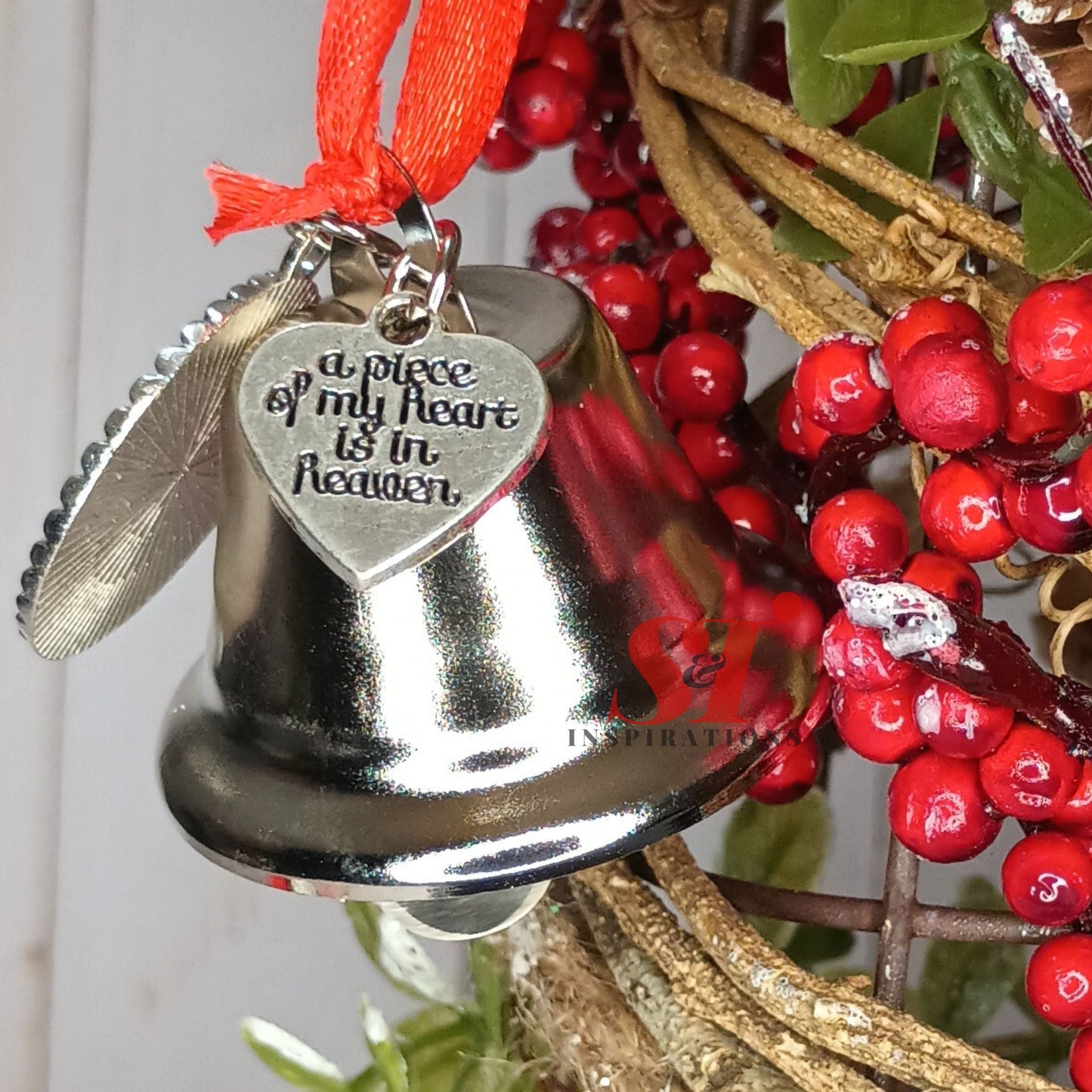 "A Piece of My Heart is in Heaven" Memorial Ornament Bell