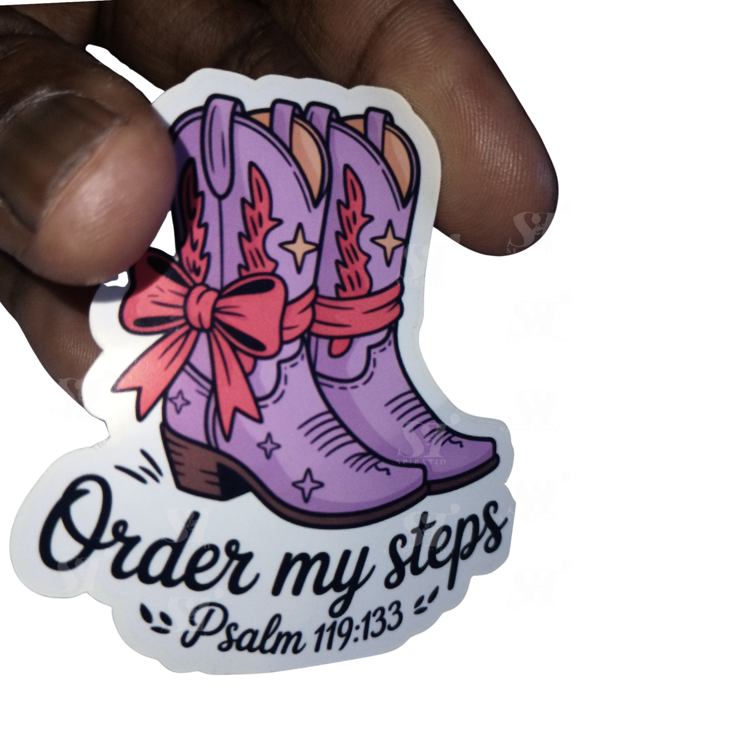 Order My Steps Sticker | Psalm 119:133 Boots Sticker | Christian Cowgirl Vinyl | Faith Western Sticker | Scripture Sticker