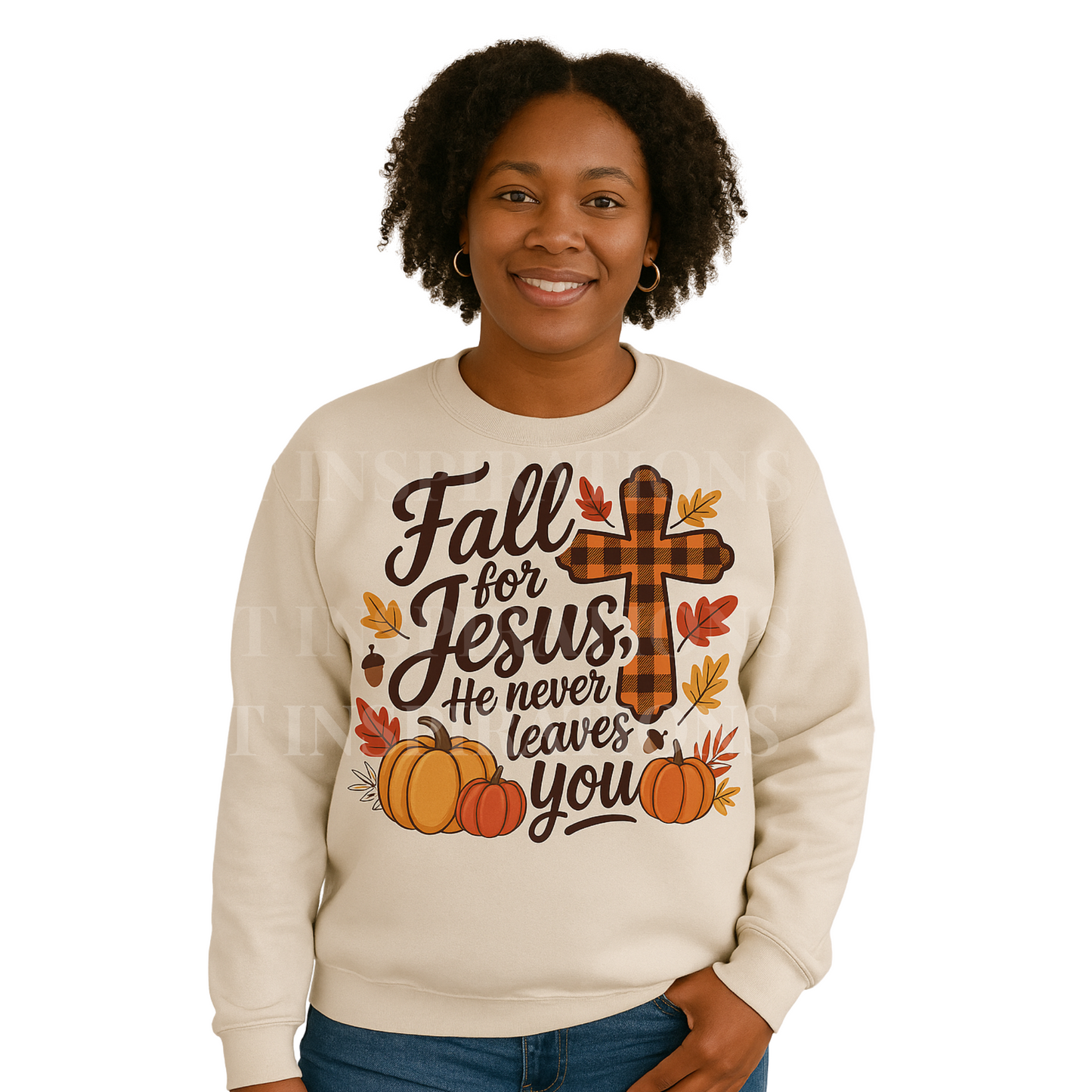 Fall for Jesus Cozy Christian Sweatshirt | Faith-Based Fall Apparel for Women | Autumn Scripture Pullover