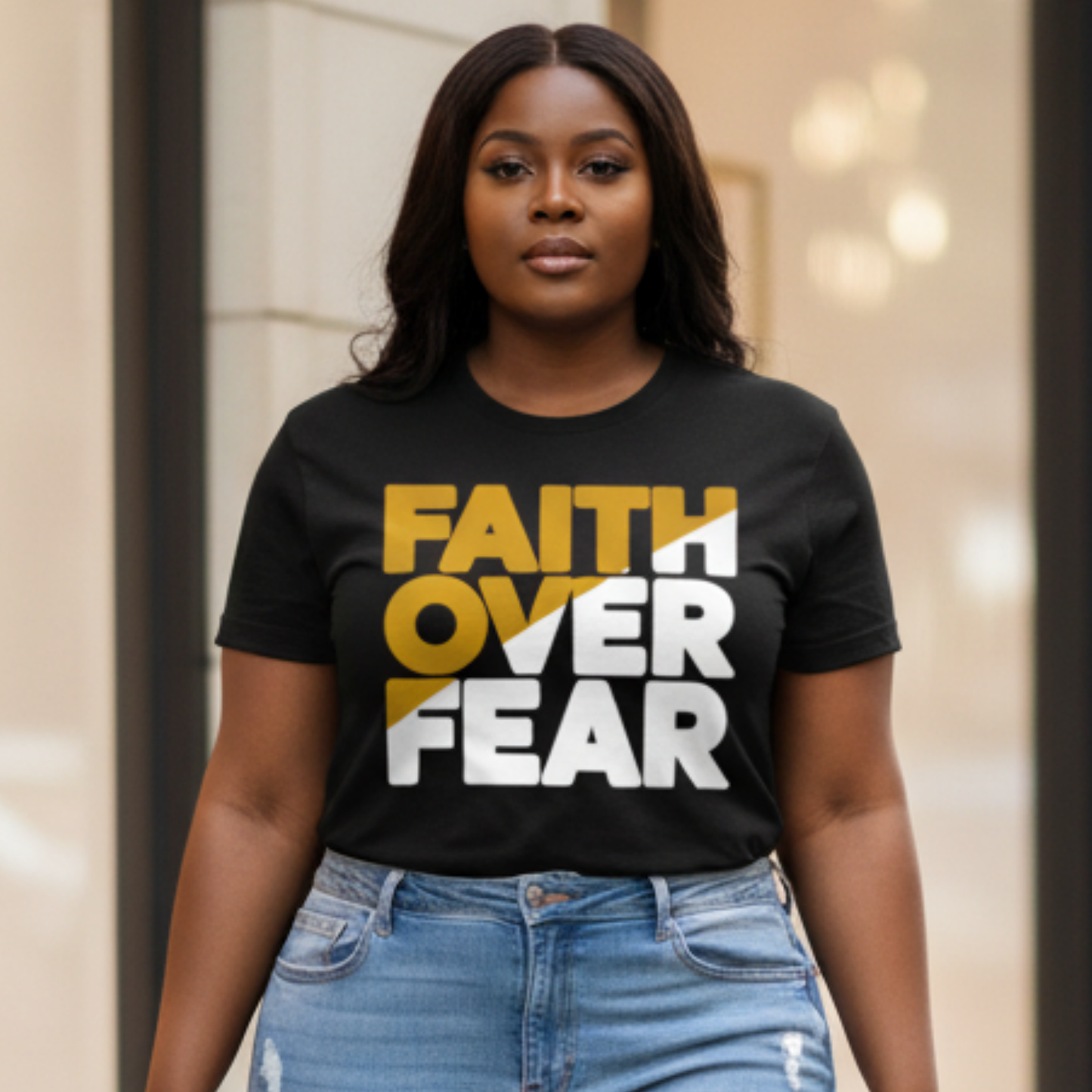 Faith Over Fear Christian T Shirt Encouraging Scripture Inspired Tee for Women
