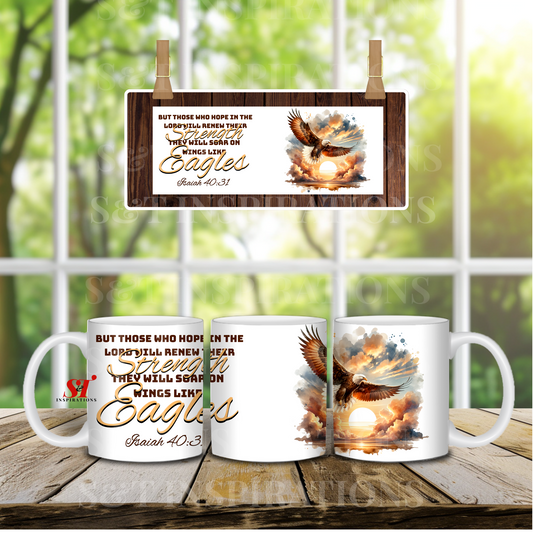 Wings Like Eagles Mug – Isaiah 40:31 Scripture Christian Coffee Cup