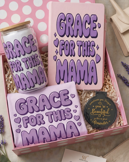 Grace for This Mama Gift Box Christian Mothers Day Gift for Mom Faith Based Self Care Bundle Journal Tumbler
